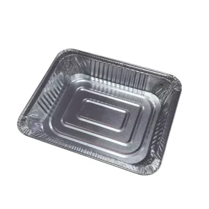 323 x 263 x 53mm Half-Size Aluminum Foil Food Container with Foil and Clear Lid for Catering