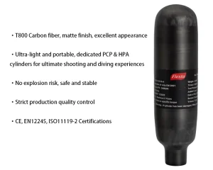 350cc 360cc 480cc 500cc 580cc 700cc Bottle Air Tank Refillable Gas Cylinder for PCP Paintball air rifle 30Mpa 4500psi