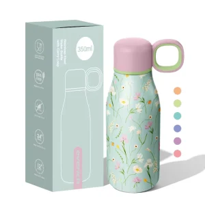 350ml 500ml Stainless Steel Water Bottle with Carry Loop Leak Proof Powder Coated Sports Water Bottle