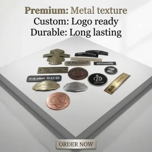 3D Printed Aluminum Badge Sticker Engraved Embossed Anodized Eco-Friendly Fade Resistant Durable Metal Labels for Cars