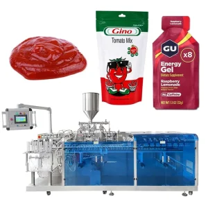 4 out Automatic 250g 1000g Doypack Premade Spout Pouch Liquid Paste Packaging Machine for Juice Ketchup Sauce Energy Gel