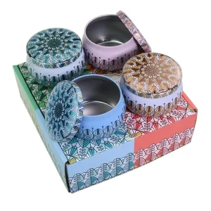 4.4oz Metal Round Tin Box for Cosmetics, Candle, Candy, Gift, and Tea
