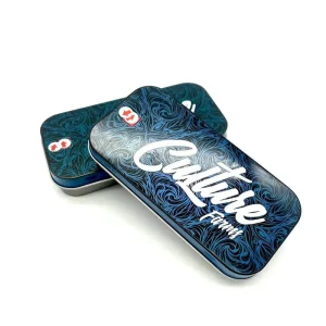 4.75-Inch Child-Resistant Hinged Metal Tin Box with PS Insert for Cartridges
