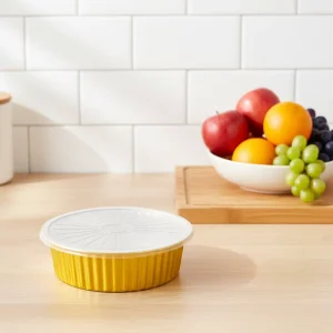 4000/5000ml 280mm Full-Size Deep Aluminum Foil Tray Containers with Plastic Lid