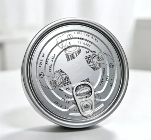 401# 98.9 mm Silver TFS Chrome-Plated Aluminum Paste Easy-Open End Can Lid for Fish Cans