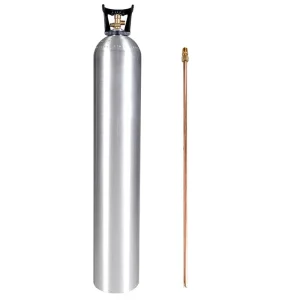 40L 50lb Aluminum CO2 Gas Cylinder with Siphon Tube and Handle