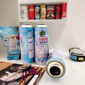 45MM Silver Tinplate Aerosol Container with CMYK Printing for Body Spray and Paint