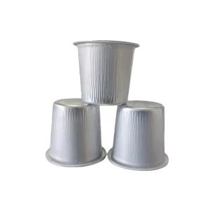 47ml Silver Same-Size Aluminum Foil Container with Foil Lid Food Grade Custom Logo and Top Design