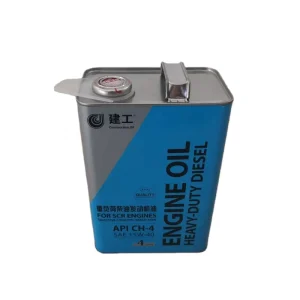 4L Rectangular Tinplate Motor Oil Aerosol Can with Metal Squeeze Cap and Spout