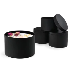 4oz 8oz 16oz Tin Cans for Candles with Lid Custom Logo Tin Box Matte Black Containers Metal Candle Tins