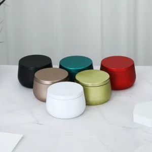 4oz Colorful Rust Proof Metal Aluminum Tin Jars for Tea Tin Can Candle Jars with Snap-on Lids