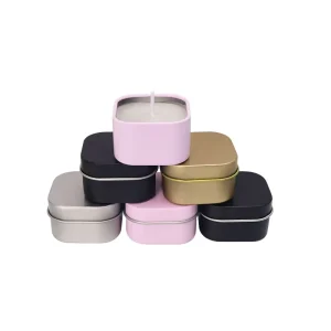 4oz White Square Matte Tinplate Jar for Craft Candle Making with Screen Printing and Recycled Materials