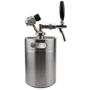5 Liter Mini Growler Keg Dispenser with Tap and CO2 Regulator