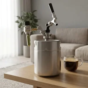5 Liter Stainless Steel Mini Kegs Matching Tap Kits for Coffee Beer and Tea