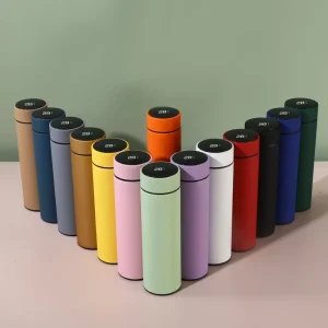 500ML Rubber Paint Soft Touch Stainless Steel Thermos Water Bottle with LED Temperature Display