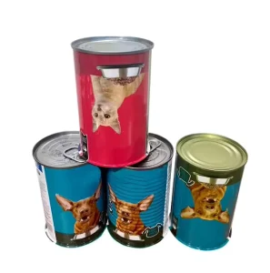 500g Easy-Open Silver Food-Grade Tinplate Can with Lid for Pet Food and Cookies, 0.21-0.35mm Thickness, ISO9001 Certified