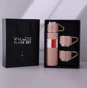 500ml 3-in-1 Stainless Steel Double-Wall Vacuum Flask Set Water Bottle and Thermos
