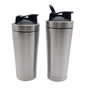 500ml & 700ml Double Wall Stainless Steel Vacuum Insulated Gym Shaker Bottle with Mixing Ball for Nutrition