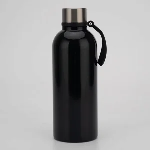 500ml 700ml Double Wall Vacuum Stainless Steel Water Bottle with Plastic Handle and Zapon Lacquer Finish