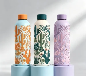 500ml 750ml Portable Stainless Steel Drinking Bottle with Rubber Paint Coated Surface Finish