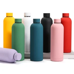 500ml 750ml Small-Mouth Sport Water Bottle with Bamboo Lid Double-Wall Stainless Steel for Travel