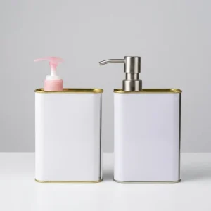500ml Metal Cans Press Pump Soap Can Square Food Grade Stainless Steel Metal Coffee Bean Vodka Olive Oil Can Metal Bottles