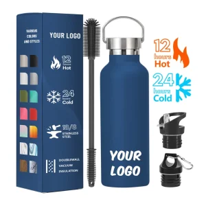 500ml Stainless Steel Vacuum Thermos Water Bottle Child Stainless Steel Water Bottle Blue