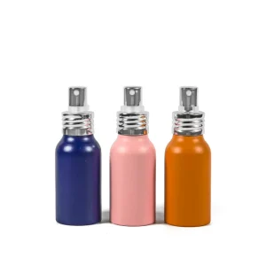50ml Colorful Aluminum Perfume Mist Sprayer Bottle with Screw Cap