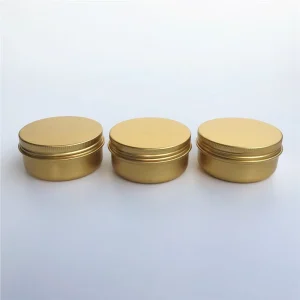 50ml Round Metal Box Gold DIY Body Cream Storage Aluminum Container