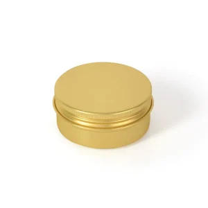 50ml Shiny Gold Aluminum Round Tea Tin Box with Lid Food Grade Metal Can 50g Aluminum Container