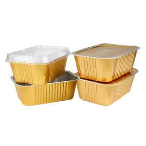 550/620/1025ml Rectangular Aluminum Foil Paper Container with Cover for Noodles and Cake