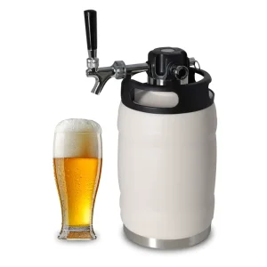 5L Stainless Steel Draft Mini Beer Dispenser Double-Wall Vacuum Keg with CO2 Dispensing Tap