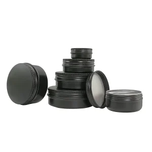 5g 10g 15g 30g 50g 100g 250g 500g 1000g Cosmetic Tin Can Black Aluminium Jar Small Metal Tin Box D888
