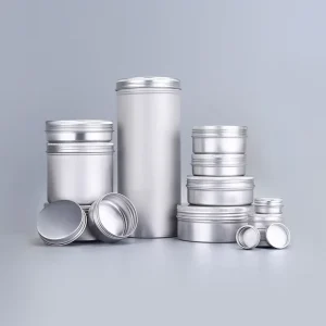 Beard Oil Hair Wax Aluminum Tins 5ml -1000ml Silver Aluminium Jar Food Beard Oil Storage Can 1 oz Aluminium Silver Tins