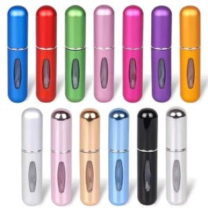 5ml Luxury Pocket Sized Bottom Refillable Aluminum Atomizer Empty Travel Mini Spray Perfume Bottle for Essential Oil & Lotion