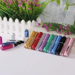 5ml Metal Perfume Bottle with Self-Pumping Press Spray for Travel, Essential Oils, and Serums
