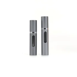 5ml Reusable Glass Perfume Bottle with Aluminum Collar and Metal Base