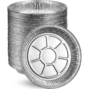 6 Inch Disposable Round Aluminum Foil Takeout Pans Tin Foil Tray With Plastic Lids