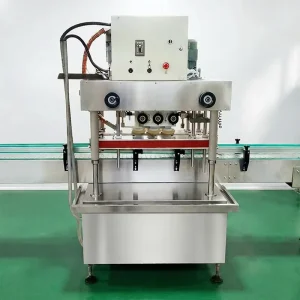 6-Wheel Automatic Electric PLC-Controlled Bottle Capping Machine with Adjustable Height, 30-120 Bottles/Min, 220V