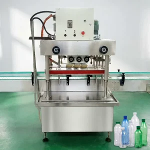6-Wheel Electric Automatic Screw Capper for Plastic Food Bottles, Anti-Leak Capping, 30-120 Bottles/Min