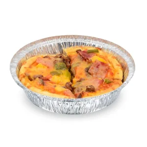 6.5-Inch Round Disposable Aluminum Foil Baking Pan and Takeaway Food Container