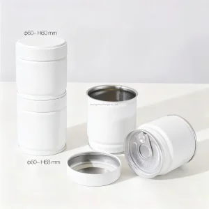 60/68mm Eco-Friendly Matcha Tea Powder Tin Canister with Screw Cap, 30g 50g, Tinplate