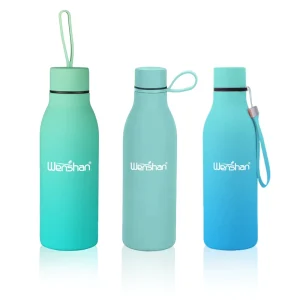 600ml 304 Stainless Steel Vacuum Insulated Sports Water Bottle with Silicone Handle Lid