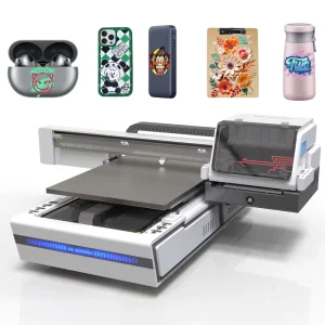 6090 UV Flatbed Printer XP600 CMYK White Varnish 3D Embossed Printing for Phone Cases Acrylic Wood Metal and Glass 600x900mm
