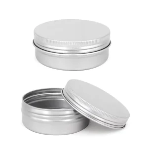60G Custom Round Aluminum Tin Cans Empty Durable Metal Tin Boxes Suitable for Cosmetic Cream Hair Wax