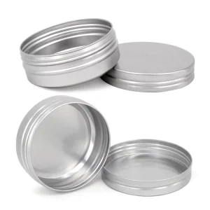60g Round Aluminum Metal Tins Durable Empty Jar Containers Widely Applicable for Cosmetics Wax Solid Paste