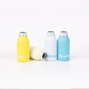 60ml 100ml 120ml 150ml 200ml 250ml 500ml Matte Aluminum Refillable Cosmetic Bottles, Food-Grade Metal Containers