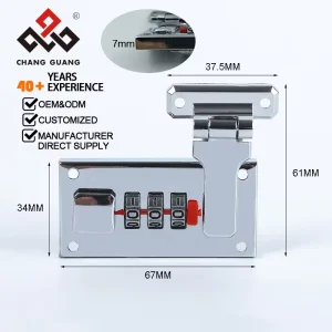 67 x 34 mm Zinc Alloy Box Lock with Spring Snap for Luggage, Bags, Jewelry, and Gift Boxes