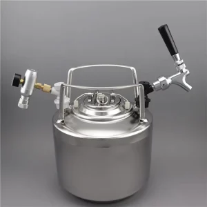 6L Stainless Steel Ball Lock Cornelius Beer Keg with Draft Tap and CO2 Regulator Homebrew Dispenser