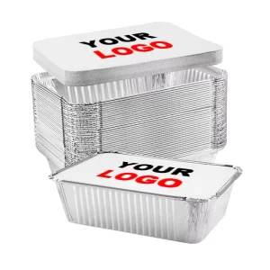 7*6 Inch square Take Away Food Container Aluminum Foil Disposable Meal Prep Container with Lid Aluminium Tray for Oven